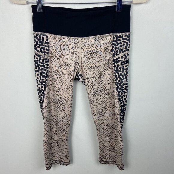 Lululemon Animal Print Run Speed Crop Leggings Size 4 Brown Luxtreme Breatheable - Picture 13 of 13